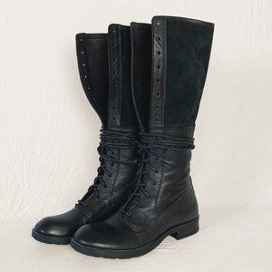 Black Flat Leather Boots. High Boots AND Booties!